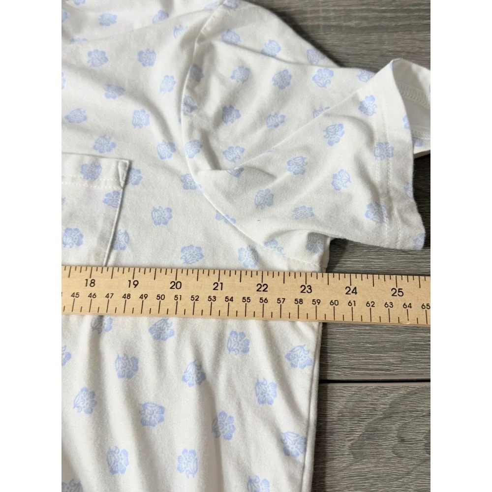 POLO Ralph Lauren Men's Large Performance Pony White Blue Floral Golf Shirt